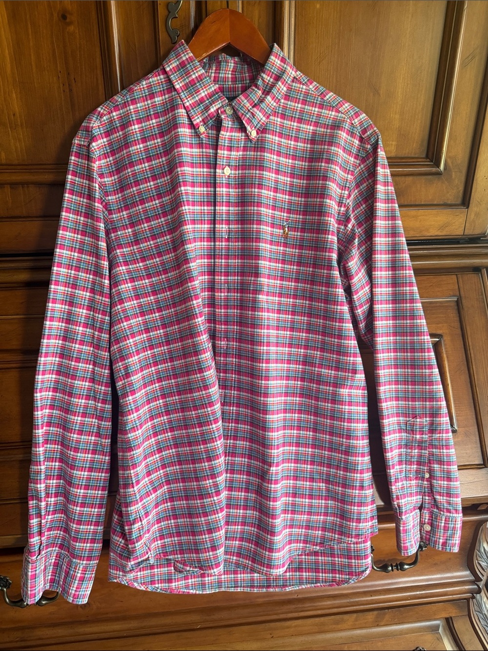 Ralph Lauren Pink & White Plaid Button-Down Shirt